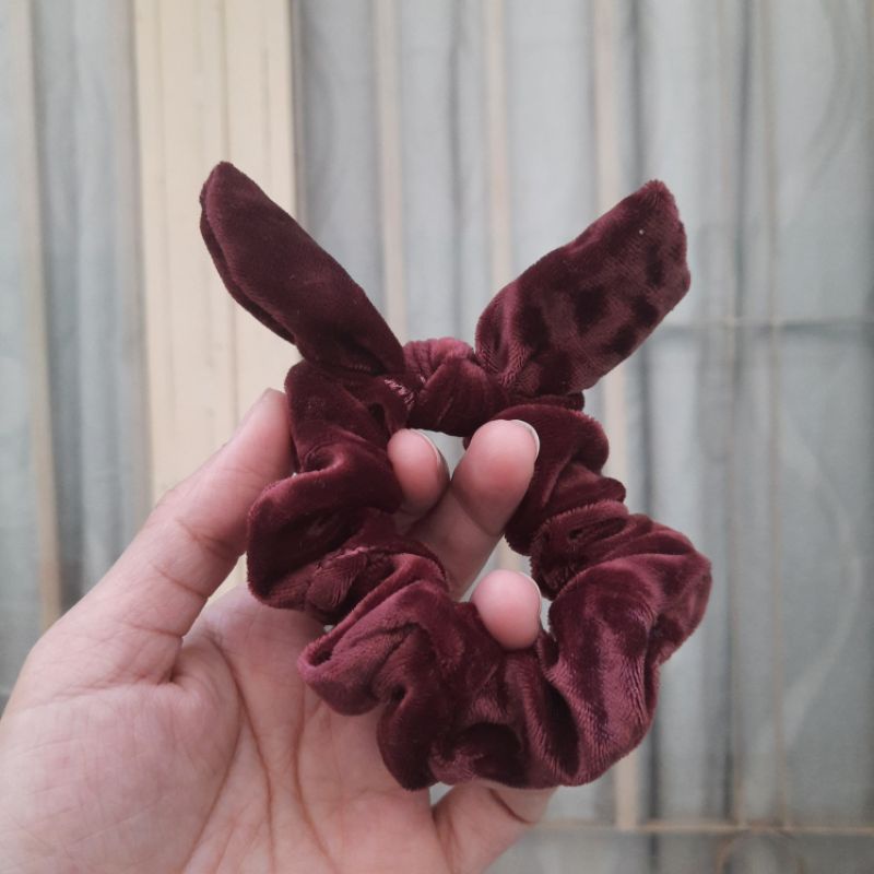 Dây Cột tóc vải nhung tai thỏ dễ thương