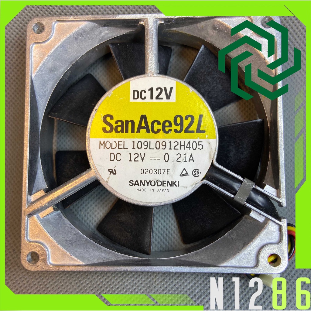 QUẠT 9 CM SANYO , SAN ACE 92L, 12V 0.21A . GIÓ TỐT 109L0912H405 KHUNG NHÔM
