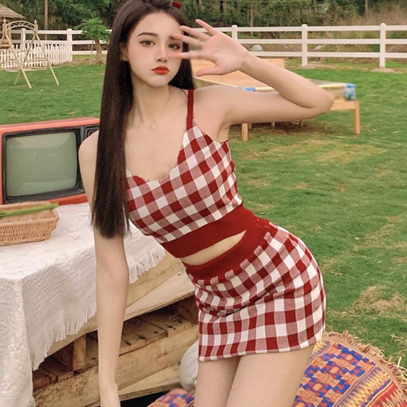 Set Áo Hai Dây Và Chân Váy Dệt Kim Phong Cách Hàn Quốc Cho Nữ | BigBuy360 - bigbuy360.vn