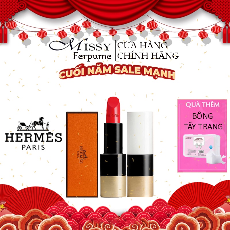 son hermès rouge matte và satin lipstick. son lì rouge hermes chính hãng siêu xinh , hermes 64, mẫu hot 2022