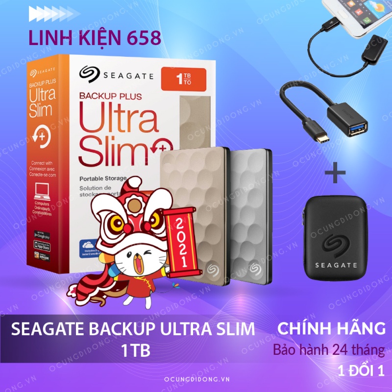 Ổ CỨNG DI ĐỘNG SE.AGATE BACKUP ULTRA SLIM 1TB + tặng 1 bao gia cao cấp