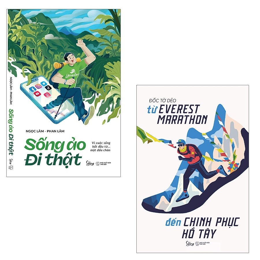 Sách Alphabooks - Combo Từ Everest Marathon Đến Chinh Phục Hồ Tây + Sống Ảo Đi Thật (2 Cuốn)