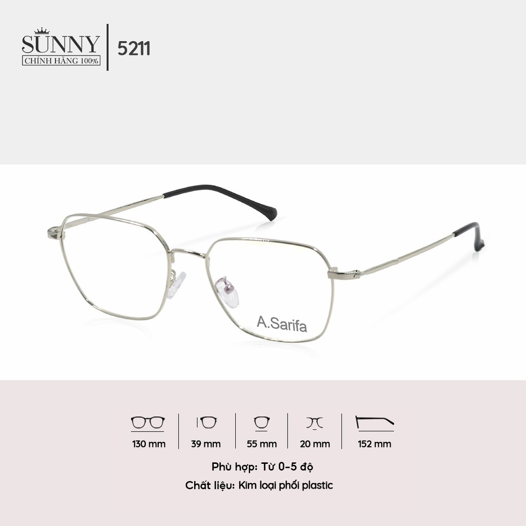 (Hàng chính hãng) Gọng kính vuông nam nữ Accede dòng Sarifa 5211 màu sắc thời trang