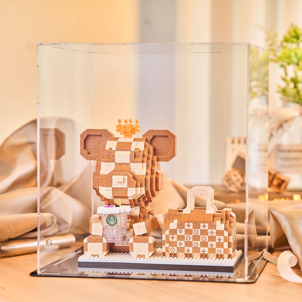 Hộp Đựng Bút Chì Đồ Chơi Lắp Ráp Hình Gấu Dễ Thương