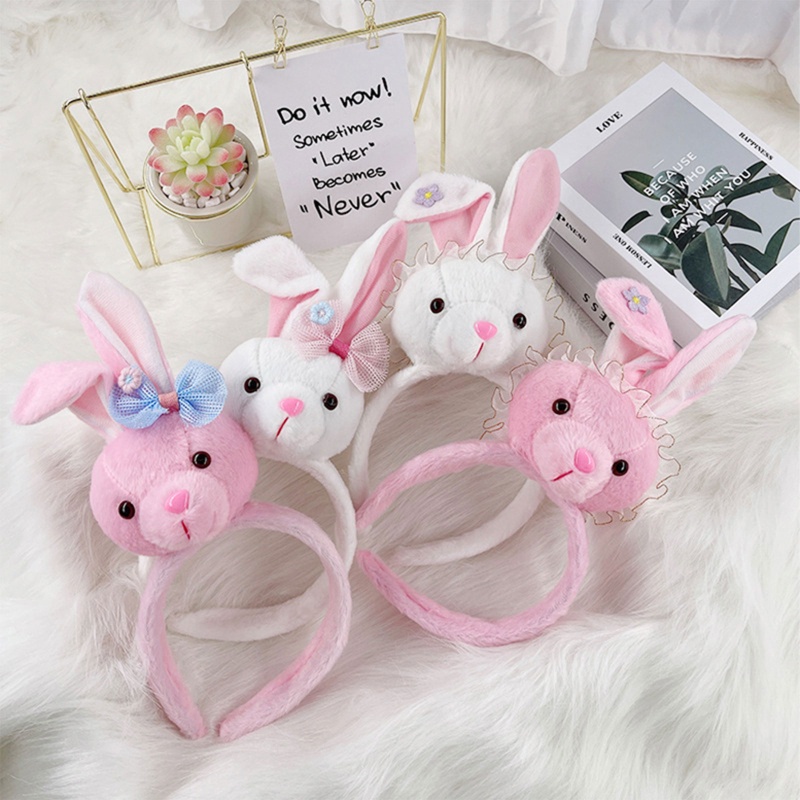 Băng Đô Tai Thỏ Phối Lông Xù Dành Cho Hóa Trang