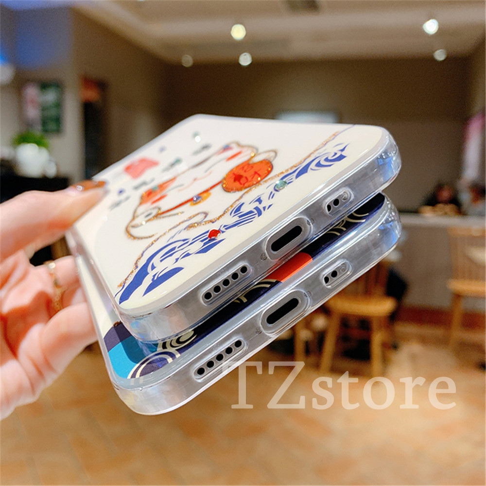 Ốp Lưng Họa Tiết Mèo May Mắn Đính Đá Thời Trang Cho Iphone 12 Mini 12 Pro Max 11 Pro Max X Xs Xr Xsmax 8 7 6 6s Plus Se 2020