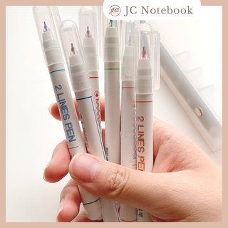 Set 6 Bút 2 Lines Pen - Bút 2 Ngòi Màu Double Line - Bút 2 Đường 2 Màu