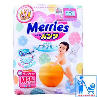 Bỉm - Tã Quần Merries Size M52+6 (Cho bé 6-11kg)