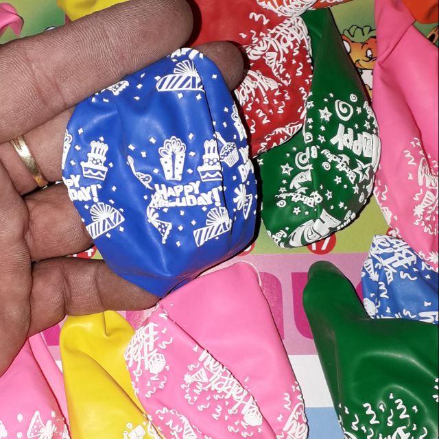 Sét 10 cái bong bóng loại tròn có in chữ Happy Birthday