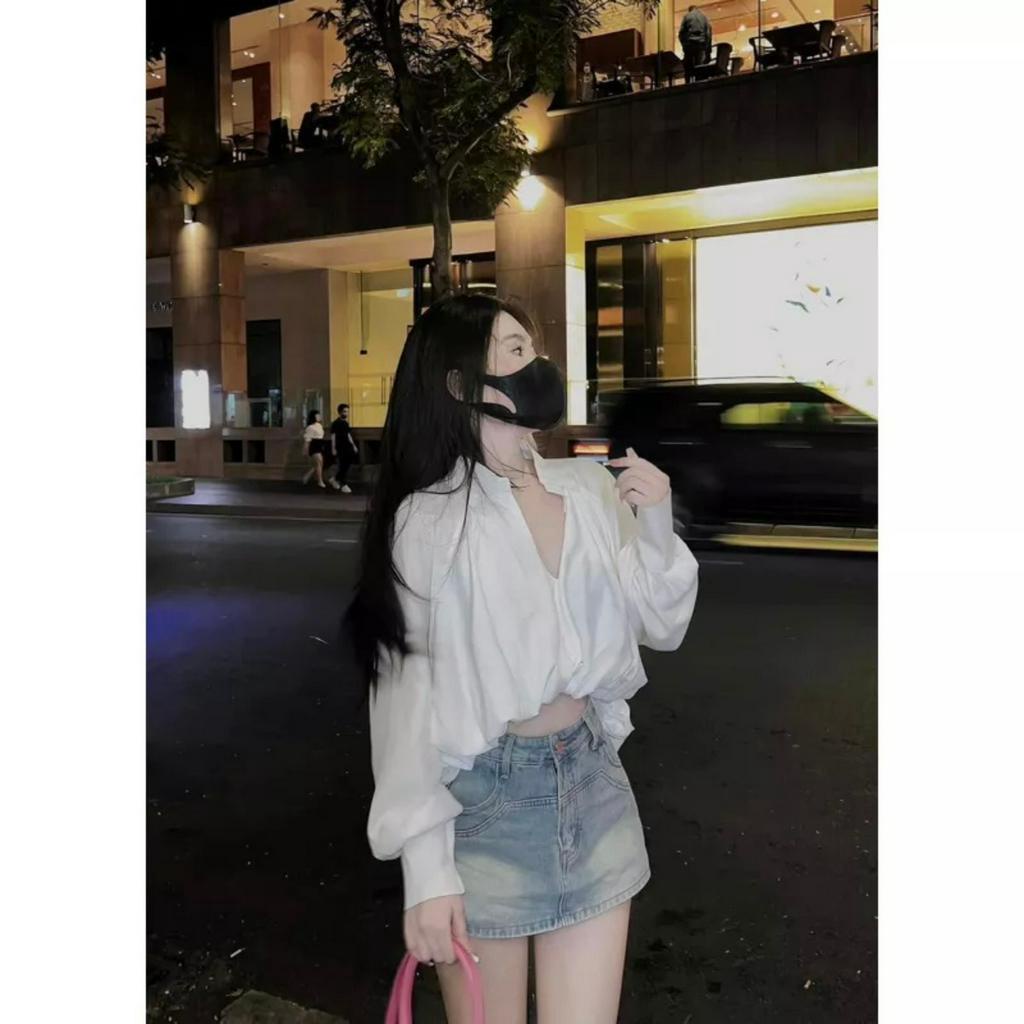 ÁO SƠ MI DÁNG CHUÔNG DÀI TAY