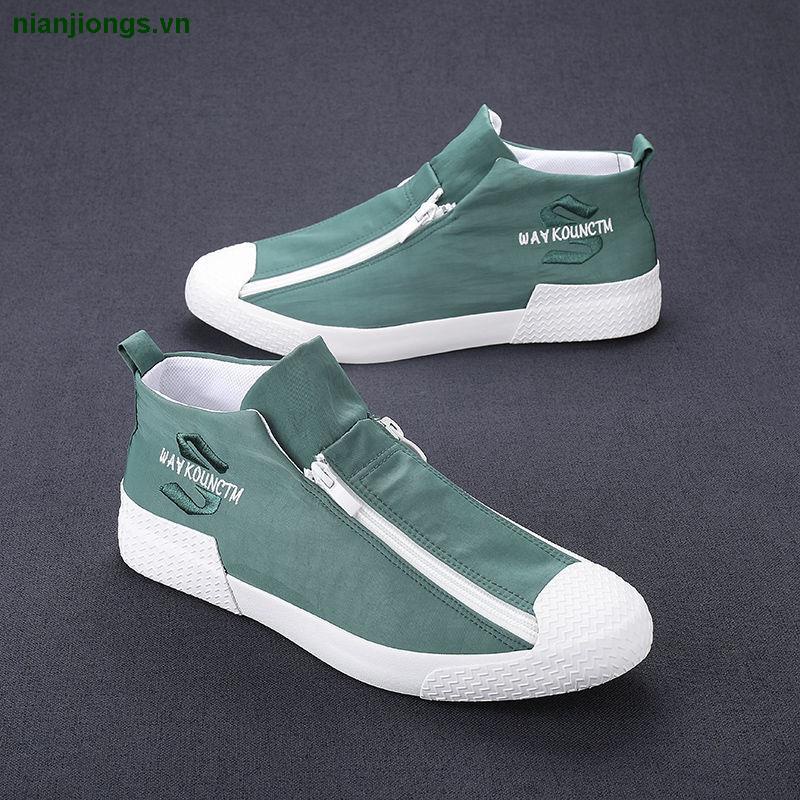 Giày Vải Canvas Cổ Cao Phong Cách Bắc Kinh Mới 2022 Thời Trang Cho Nam