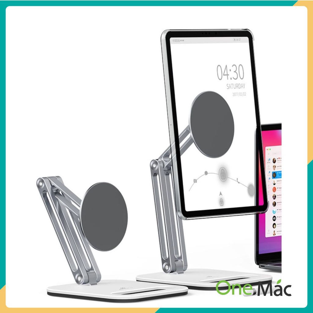 Giá đỡ điện thoại ipad, Kệ kẹp ipad máy tính bảng, galaxytab cao cấp dán hút năm châm, xoay 360 độ mẫu C47.