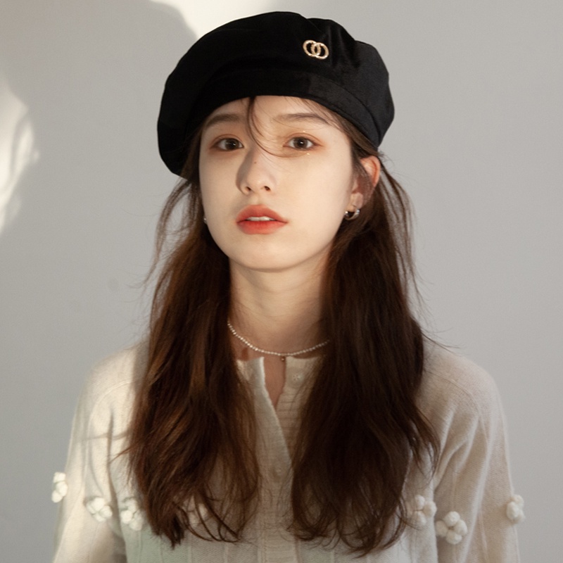 Mũ Beret Vải Nhung Phong Cách Họa Sĩ Nhật Bản Hàn Quốc