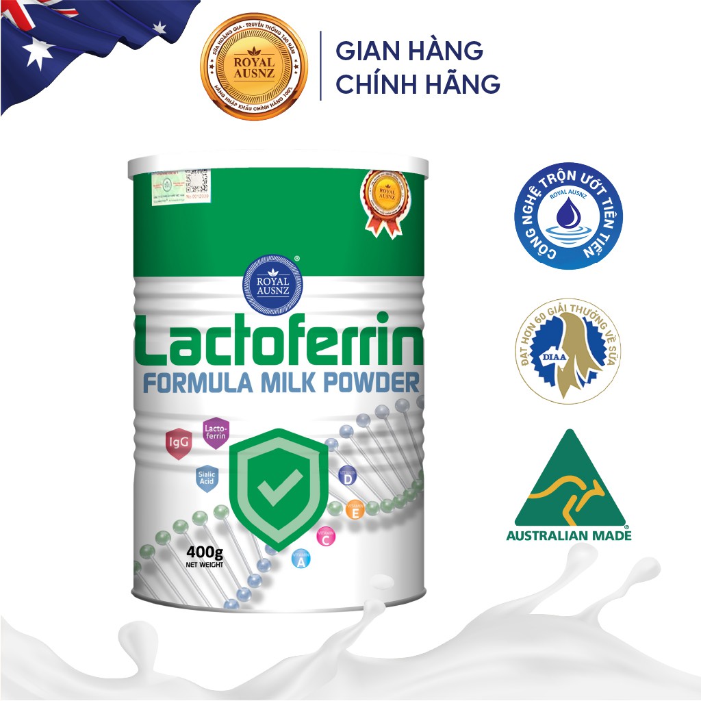 Sữa Bột Hoàng Gia Úc Lactoferrin Formula Milk Powder Tăng Cường Miễn Dịch Và Sức Đề Kháng Vượt Trội 400g