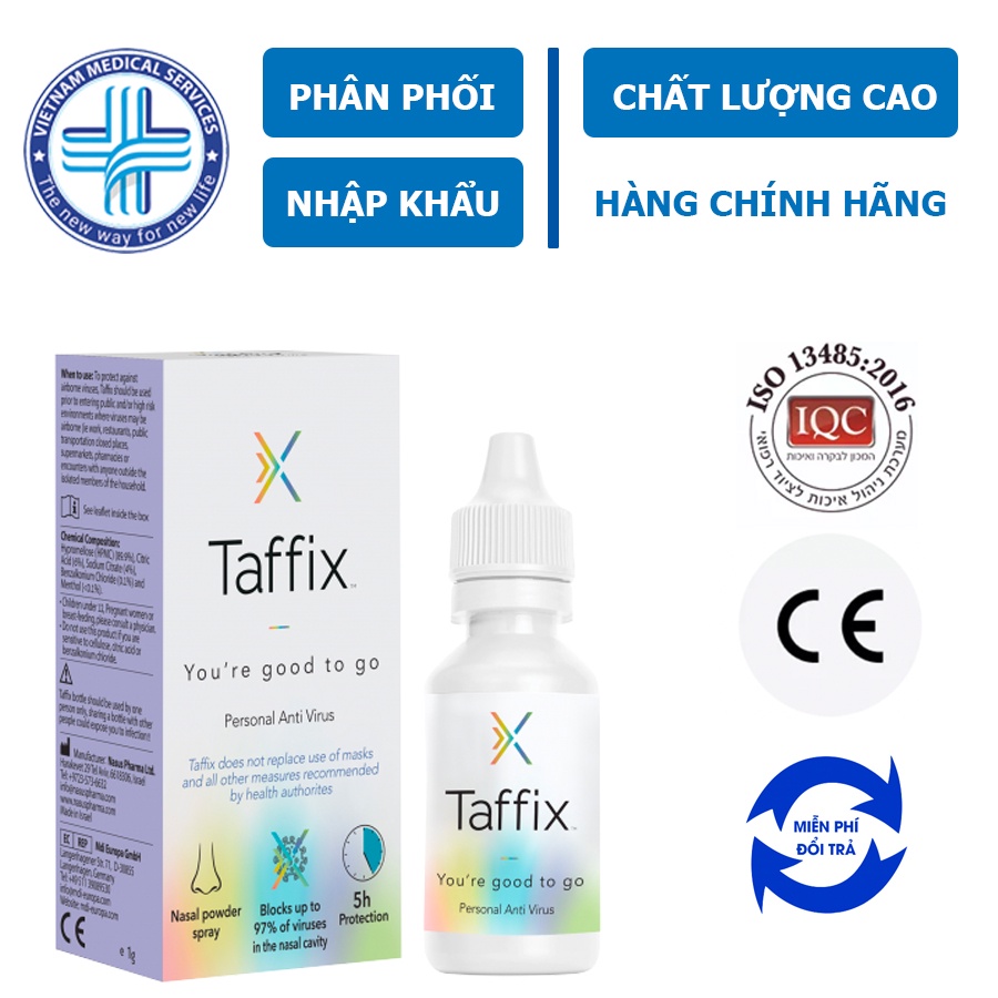 Taffix bảo vệ mũi, ngăn vi rút trong không khí được Bộ Y Tế chứng nhận an toàn