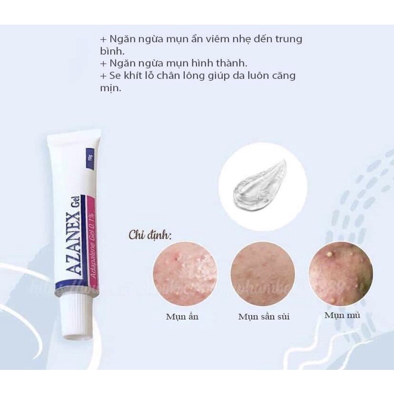 Gel bôi mụn cùng công thức với Differin Adapalene 0.1% dành cho da mụn ẩn mụn mủ viêm mụn đầu đen và da sần sùi