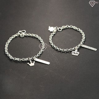 Vòng tay cặp đôi king queen khắc tên ltd0007 - tnj