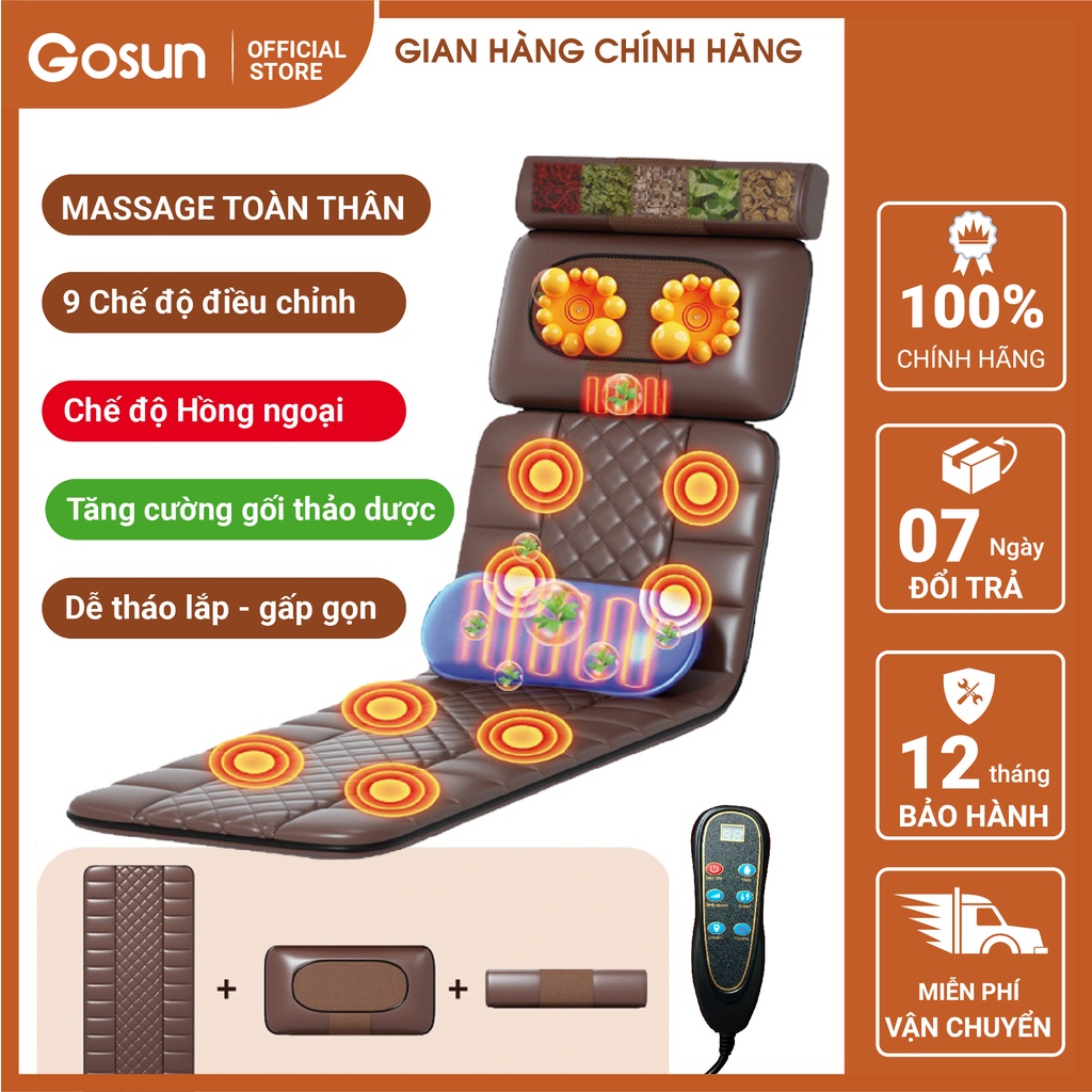 Đệm Massage Toàn Thân Genji A5, Nệm Massage Thảo Dược, Hồng Ngoại Cải Tiến Mới Hồi Phục Cơ Thể