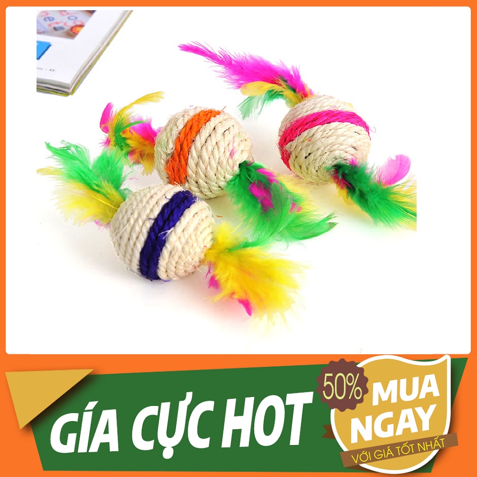 BÓNG ĐỒ CHƠI CÓ LÔNG GIÀNH CHO MÈO - ĐỒ CHƠI CHO MÈO