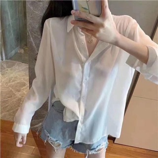 Áo sơ mi hở lưng đan ngọc ( kèm video thật )