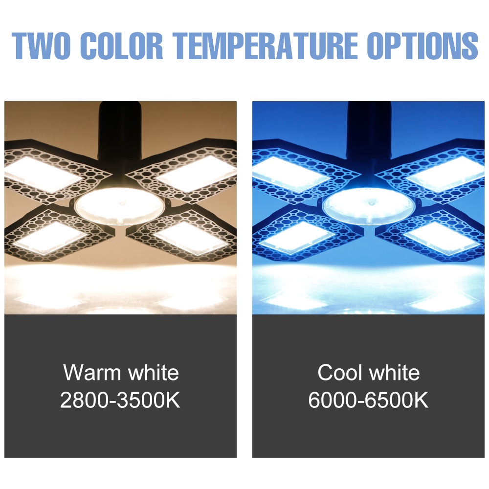 Bóng Đèn LED E27 220V 200W 300W 400W Siêu Sáng Có Thể Gấp Gọn Dành Cho Gara Xe Hơi