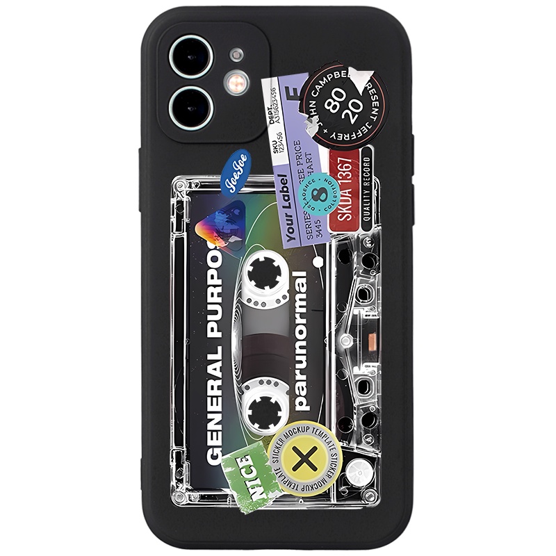 Ốp lưng JURSUE mềm viền vuông hình cặp đôi độc lạ đen Cho iPhone 14 13 12 11 Pro Max SE 2020 X XR XS 8 7 ip 6S 6 Plus Y2349