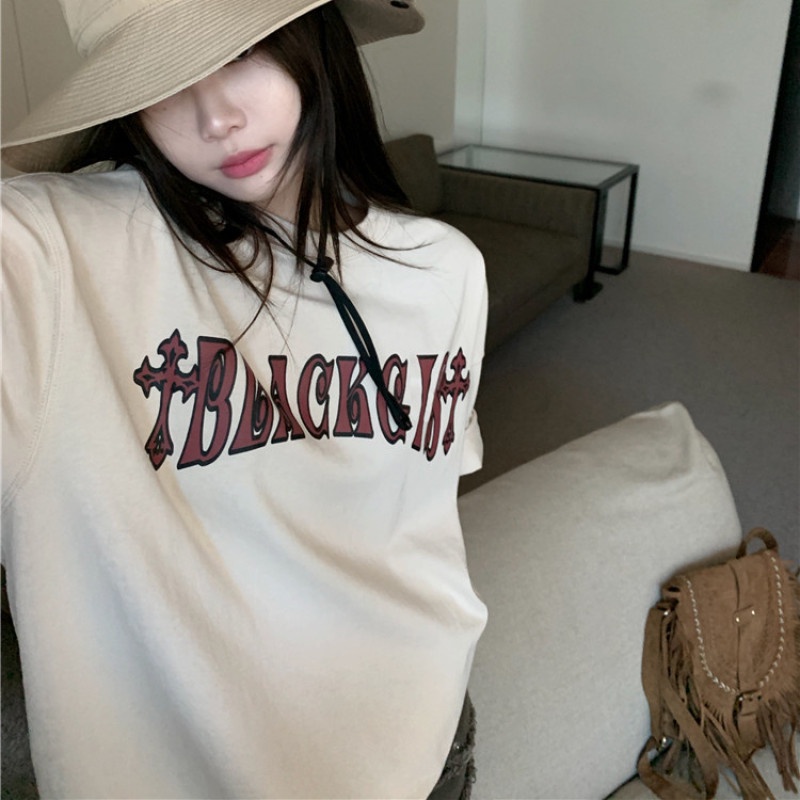 Áo Thun Ngắn Tay Dáng Rộng In Hình Vui Nhộn Phong Cách Hiphop Giản Dị Thời Trang