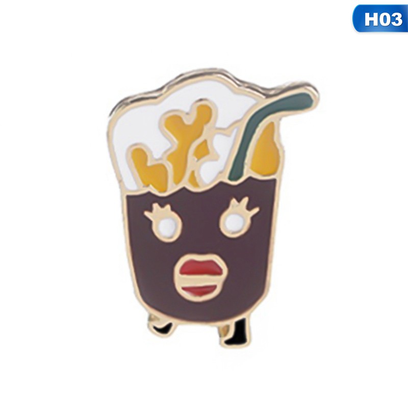 Ghim cài áo họa tiết hoạt hình dạng thức ăn uống dễ thương