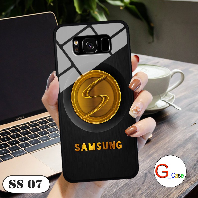 Ốp lưng Samsung S8/ S8 Plus - lưng kính in logo hãng điện thoại