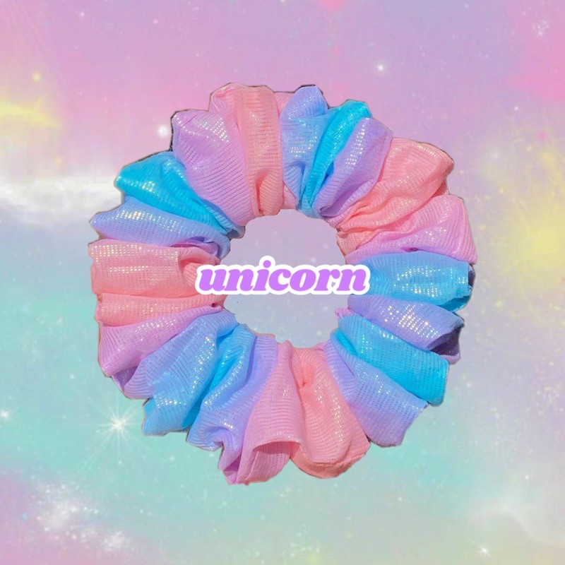 Đồ buộc tóc scrunchies loang màu Unicorn🦄