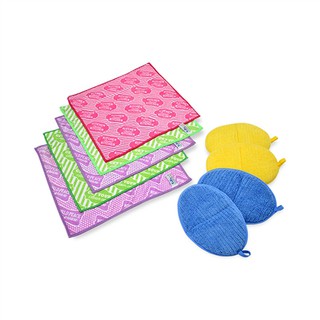Set 5 khăn lau đa năng và 4 miếng nhắc nồi