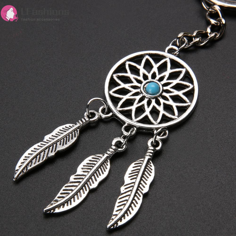 Móc Khóa Hình Dreamcatcher Phối Lông Vũ Thời Trang