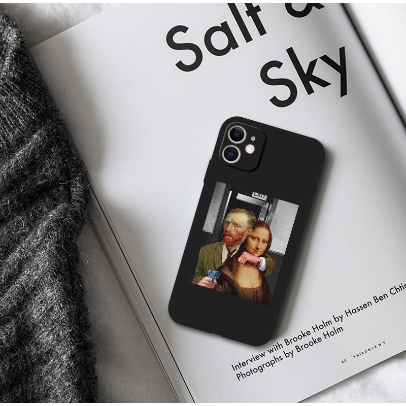 Ốp Điện Thoại Mềm Hình Mona Lisa Cho iPhone 13 mini 12 14 15 Pro Max 11 Pro XS Max XR 6S 7 8 Plus SE2 X