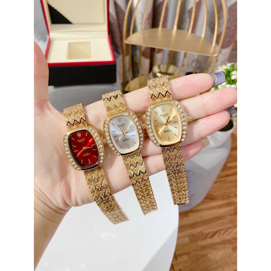 Đồng hồ nữ Rolex mặt tròn mặt trái xoan dây thép không gỉ cao cấp Linh Watch Luxury