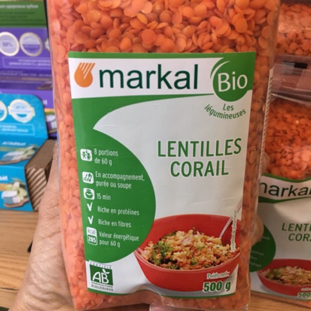 Đậu lăng đỏ hữu cơ Markal 500gr