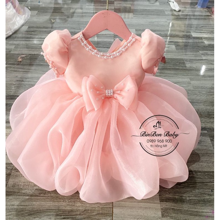 Váy công chúa cho bé BinBon Baby, đầm công chúa bí cầu vồng cho bé gái