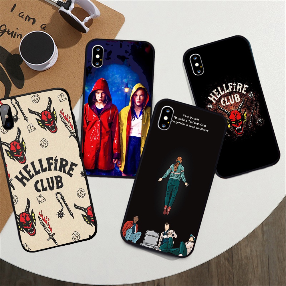 Ốp Điện Thoại Mềm Viền Đen Hình Stranger things season 4 Cho iphone XS XR XSMax 11pro 12 pro 13 pro promax 7 8 plus