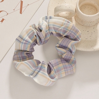 Set 4 sợi dây buộc tóc vải Caro Scrunchie handmade cột tóc bé gái (màu ngẫu nhiên)
