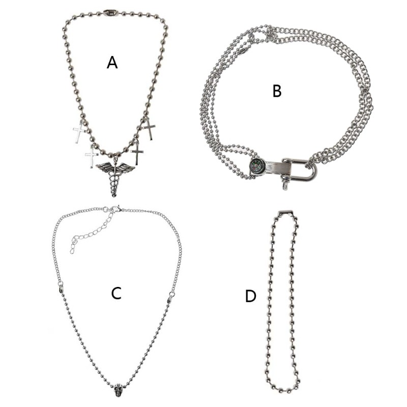 Vòng cổ choker mặt dây hình biểu tượng y học phong cách punk rock cho nữ