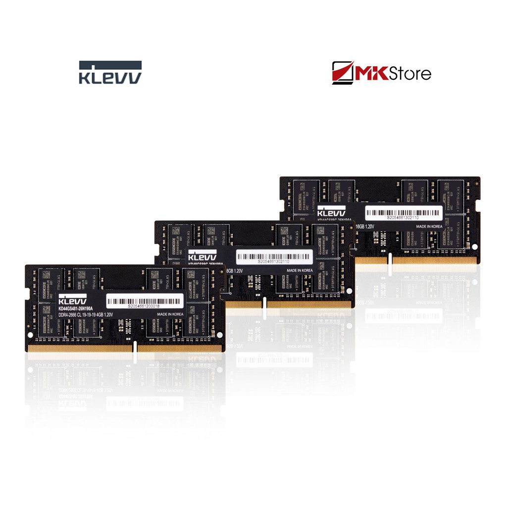 Bộ nhớ trong Klevv RAM DDR4 Bus 2666Mhz / 3200Mhz Standard SO-DIMM C19 cho Laptop