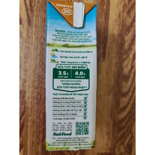 Sữa Tiệt Trùng NutiFood Không Đường 180ML