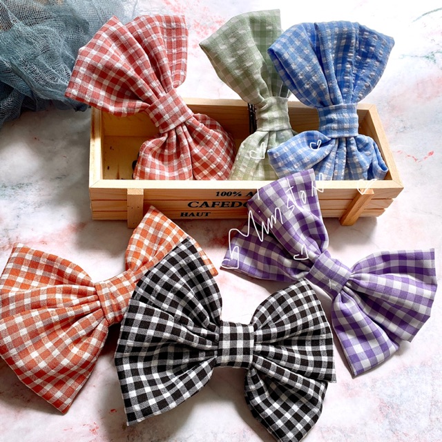 KẸP NƠ TO CARO TIỂU THƯ, PHỤ KIỆN CỘT TÓC ULZZANG