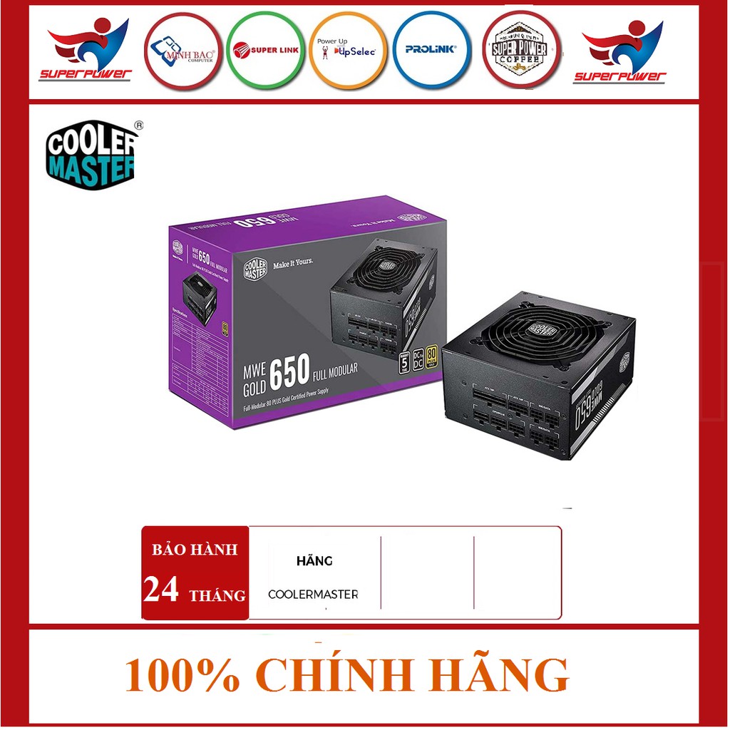 [Mã 254ELSALE giảm 7% đơn 300K] Nguồn máy tính Cooler Master MWE GOLD 650 - V2 Fully modular - Hàng chính hãng