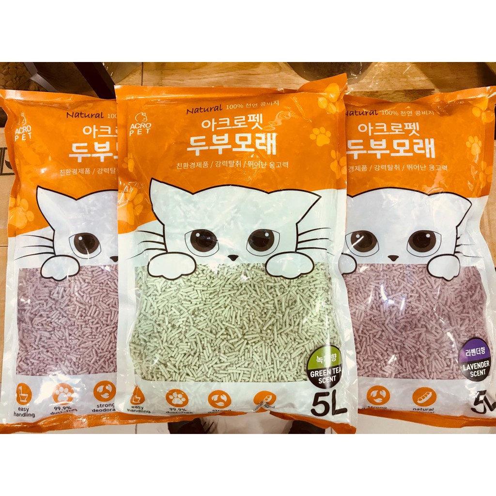 Cát đậu nành vệ sinh cho mèo , hút mùi cực nhanh , siêu tiết kiệm. Tofu love sand