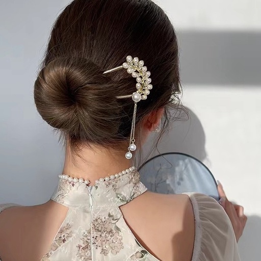 Trâm cài tóc JIUDUOLAN đính ngọc trai phong cách retro thời trang thanh lịch cho nữ