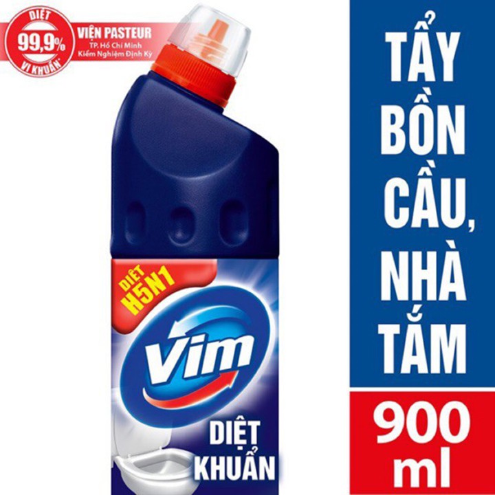 Nước Tẩy Bồn Cầu, Nhà Tắm Vim Diệt Khuẩn chai 900ml