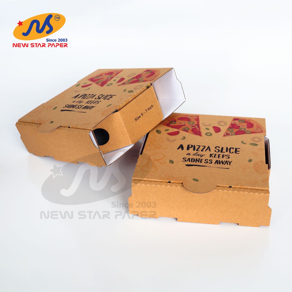 Size S - 17x17x5cm. Bó 10 hộp giấy pizza