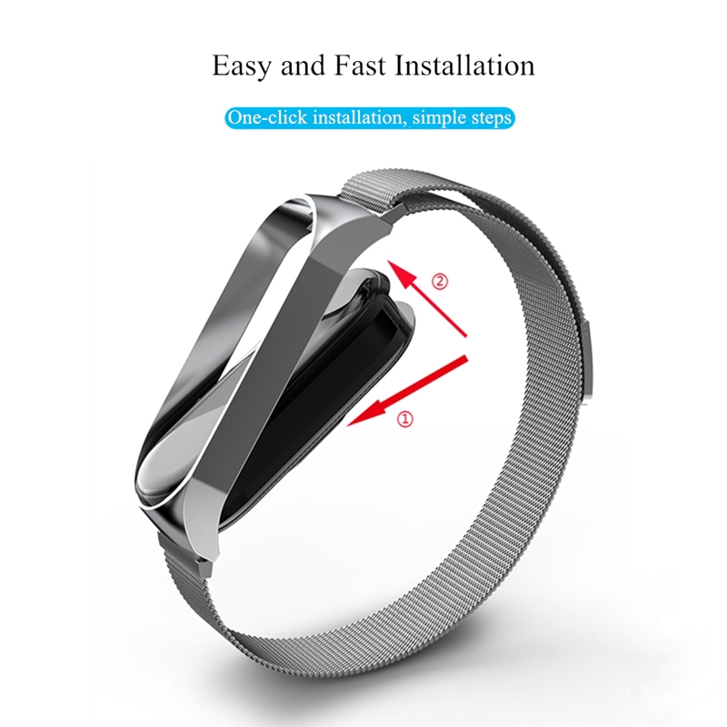 Dây Đeo Thay Thế Từ Chất Liệu Kim Loại Dạng Lưới Cho Xiaomi Mi Band 5