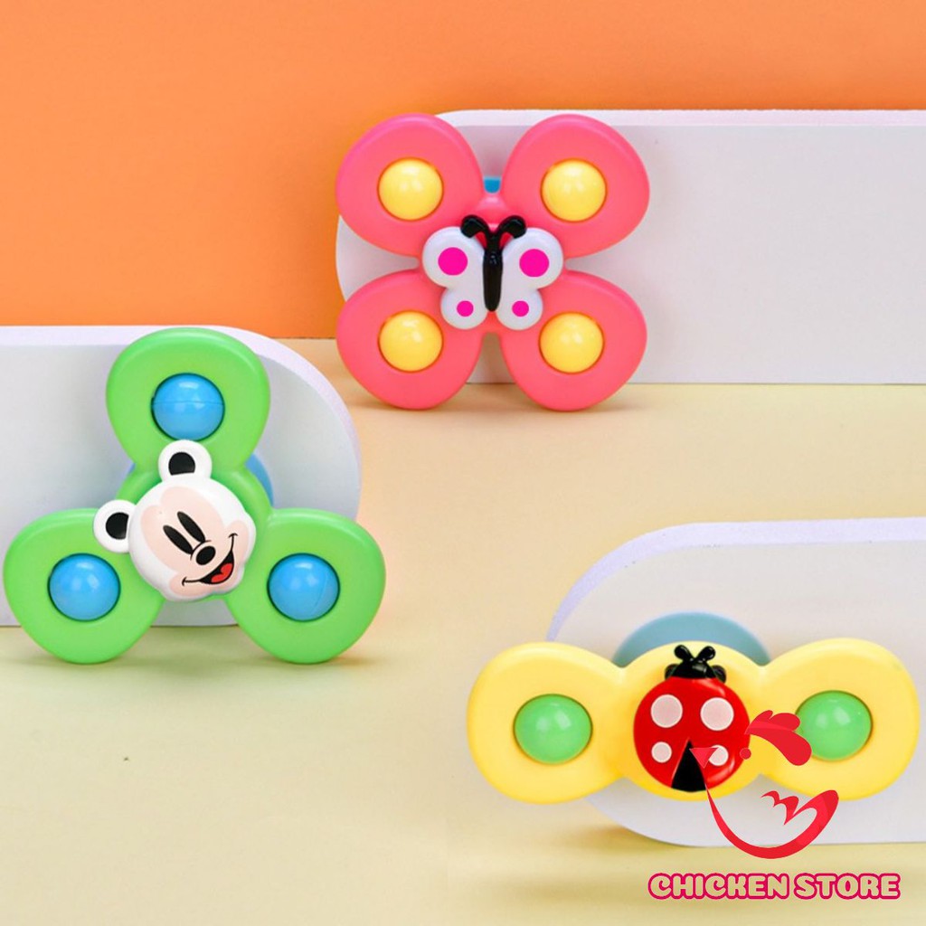 Set 3 đồ chơi con quay spinner chong chóng hình côn trùng vui nhộn cho bé vui chất liệu nhựa ABS
