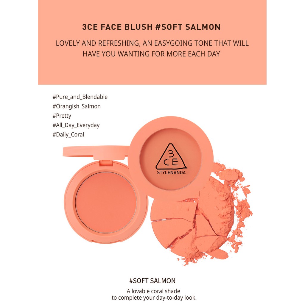 Phấn má hồng [3CE] FACE BLUSH #SOFT SALMON